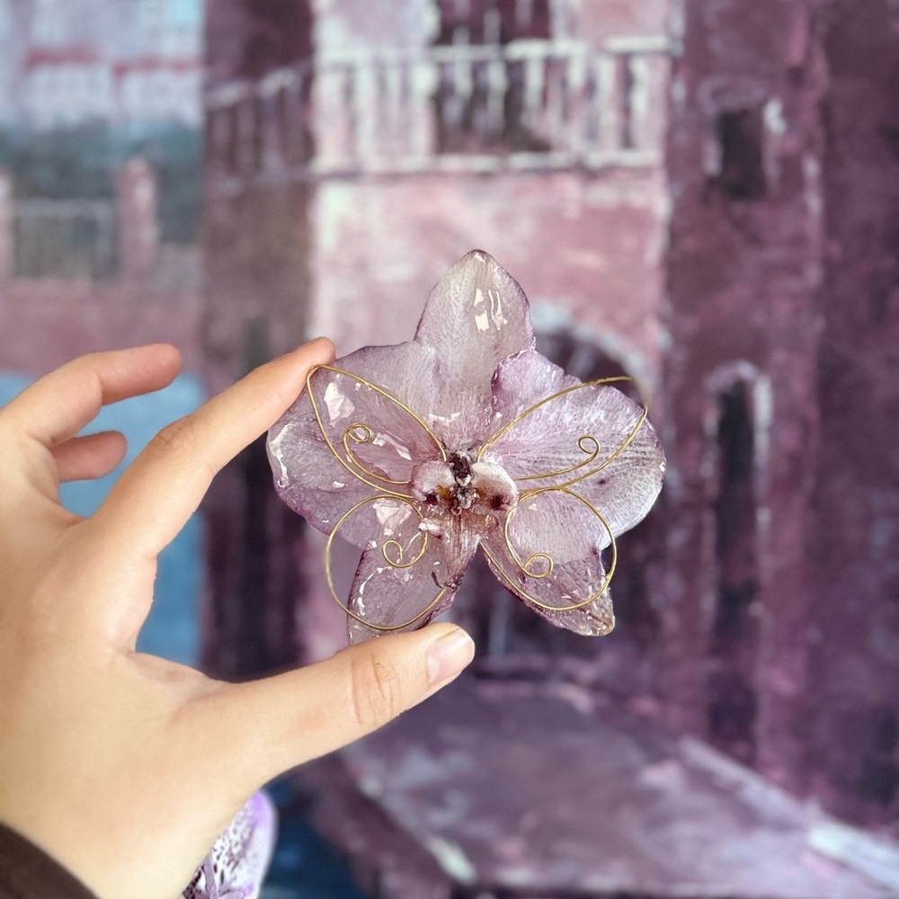 Orchid Flower Hair Clip